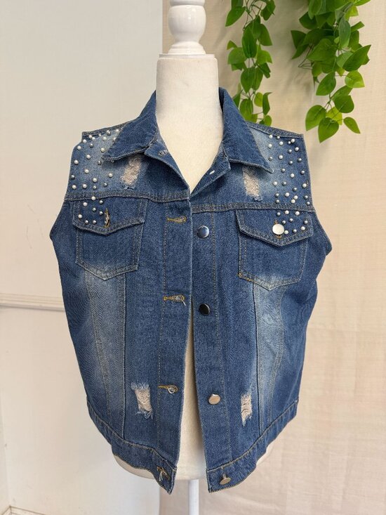 Jackets & Blazers - Denim pearl Jacket